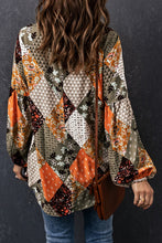 Load image into Gallery viewer, Green Square Neck Mixed Print Blouse | Tops/Blouses &amp; Shirts
