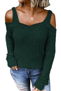 Green Dew Shoulder Juliette Knitted Sweater | Tops/Sweaters & Cardigans