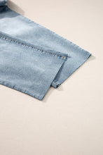 Load image into Gallery viewer, Light Blue Acid Wash Raw Edge Straight Jeans | Bottoms/Jeans
