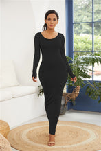 Load image into Gallery viewer, Maxi Wrap Dress | Round Neck Long Sleeve Dress
