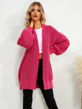 Load image into Gallery viewer, Pink Cardigan Sweater | Open Front Dropped Shoulder
