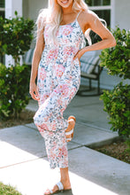 Load image into Gallery viewer, White Floral Spaghetti Straps Wide Leg Jumpsuit | Bottoms/Jumpsuits &amp; Rompers
