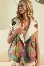 Load image into Gallery viewer, Double Take Full Size Snap Down Plaid Vest Coat with Pockets
