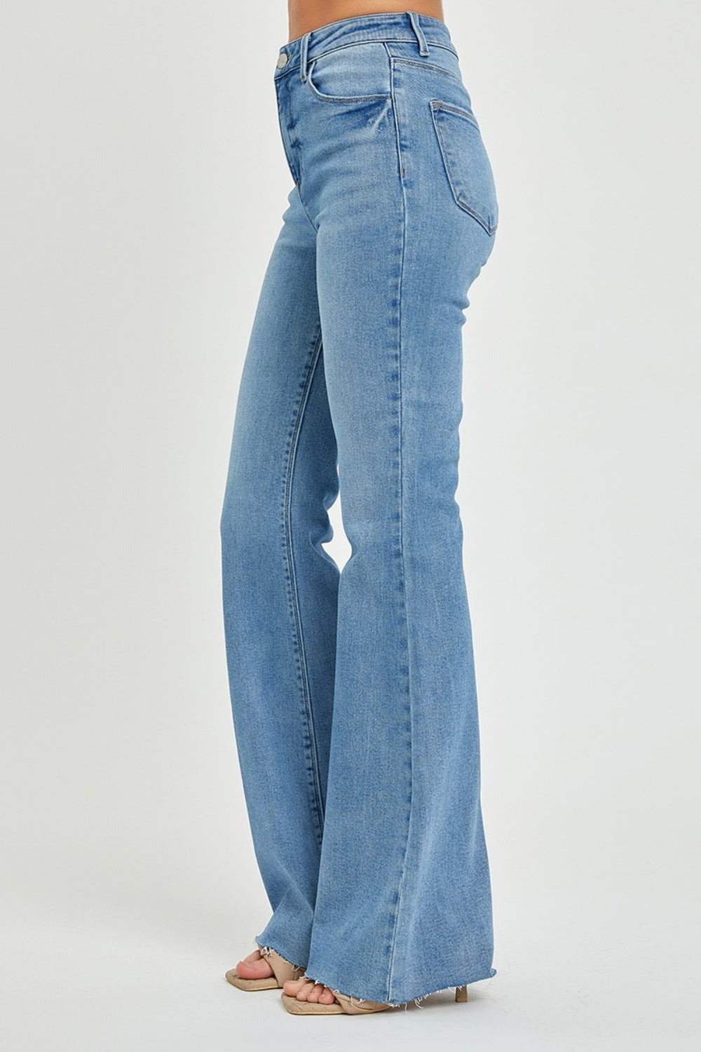 RISEN Bootcut Jeans | High Rise Raw Cut Hem Jean