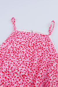 Pink Leopard Print Sleeveless Mini Dress with Waist Tie | Dresses/Mini Dresses