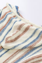 Load image into Gallery viewer, Multicolor Striped Knit Kangaroo Pocket Hooded Sweater | Tops/Sweaters &amp; Cardigans
