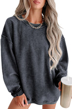 Load image into Gallery viewer, Pullover Sweatshirt | Gray Solid Ribbed Knit Round Neck
