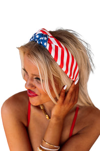 Multicolor American Flag Bow Knot Wide Headband | Accessories/Headwear