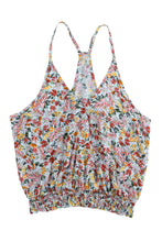 Load image into Gallery viewer, Multicolor Wrapped V Neck Floral Tank Crop Top | Tops/Crop Tops
