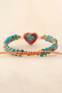 Handmade Heart Natural Stone Bracelet