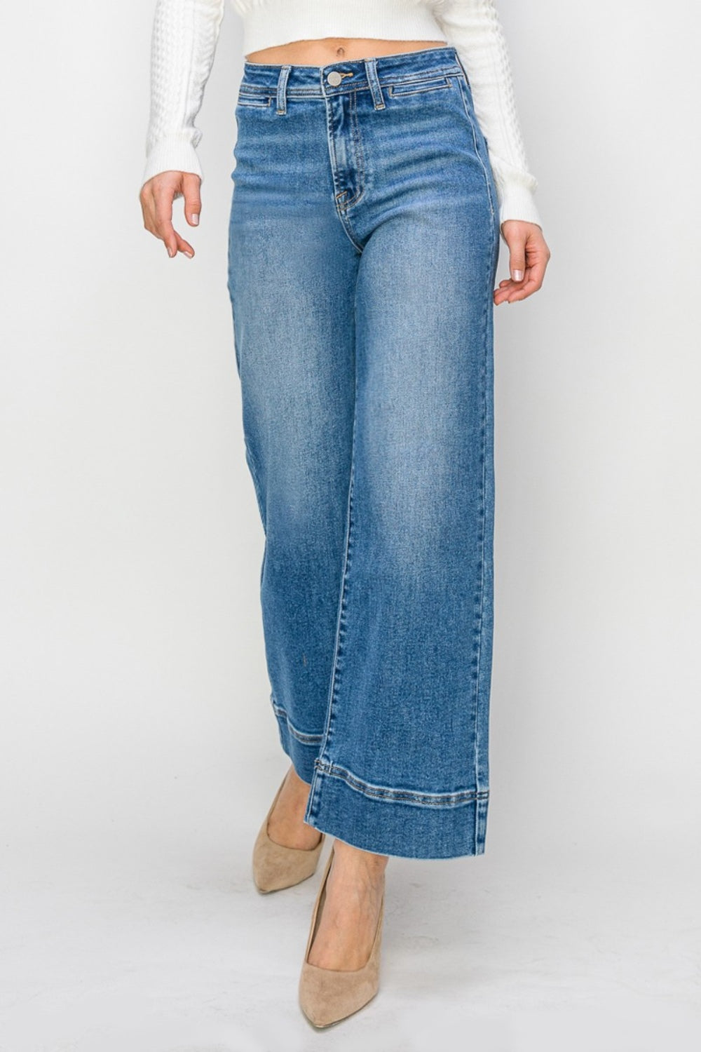 RISEN Wide Leg Jeans | Full Size High Rise Jeans