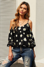 Load image into Gallery viewer, Cold Shoulder Blouse | Printed Three-Quarter Flare Sleeves
