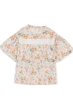 Load image into Gallery viewer, Multicolor Floral Print Wide Ruffle Sleeves Blouse | Tops/Blouses &amp; Shirts
