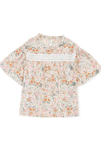 Multicolor Floral Print Wide Ruffle Sleeves Blouse | Tops/Blouses & Shirts