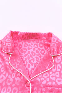 Rose 2pcs Leopard Satin Long Sleeve Pajamas Set | Loungewear & Sleepwear/Loungewear