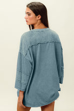 Load image into Gallery viewer, Womens Denim Blouse | BiBi High-Low Washed T-Shirt | Tops/Blouses &amp; Shirts
