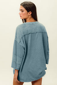 Womens Denim Blouse | BiBi High-Low Washed T-Shirt | Tops/Blouses & Shirts