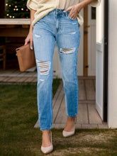Load image into Gallery viewer, Distressed Buttoned Jeans with Pockets | Blue Jeans
