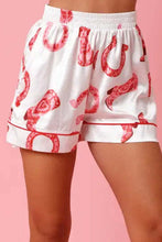 Load image into Gallery viewer, White Full Pattern Shirt and Shorts Satin Pajama Set | Loungewear &amp; Sleepwear/Sleepwear
