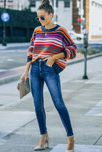 Load image into Gallery viewer, Stripe Boho Fashion Drop Shoulder Baggy Sweater | Tops/Sweaters &amp; Cardigans
