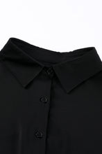 Load image into Gallery viewer, Black 3/4 Puff Sleeve Oversize Shirt | Tops/Blouses &amp; Shirts
