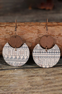 Drop Wood Earrings | Multi-Color Geometric Print Jewelry