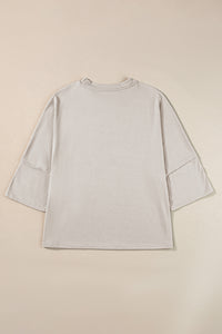 Gray Oversized Flowy Dropped Shoulder T-shirt