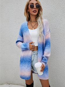 Gradient Open Front Cardigan Sweater