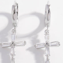 Load image into Gallery viewer, 925 Sterling Silver Zircon Cross Earrings
