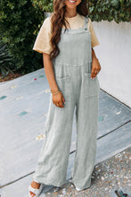 Load image into Gallery viewer, Gray Textured Wide Leg Overall with Pockets | Bottoms/Pants &amp; Culotte
