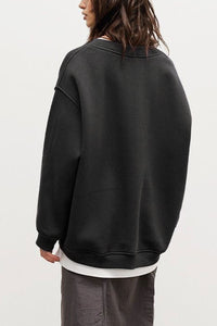 Oversize Round Neck Sweatshirt | Dropped Shoulder