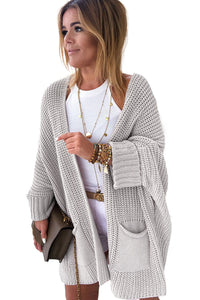 Gray Oversized Fold Over Sleeve Sweater Cardigan | Tops/Sweaters & Cardigans