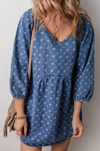 Load image into Gallery viewer, Tied V-Neck Mini Denim Dress
