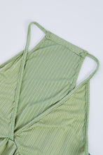 Load image into Gallery viewer, Green Deep V Neckline Ribbed Babydoll Tank | Tops/Tank Tops
