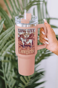 Double Insulated Cup | Pink Western Cowgirls Graphic Stainless