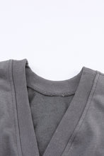 Load image into Gallery viewer, Gray Exposed Seam Twist Open Back Oversized Sweatshirt
