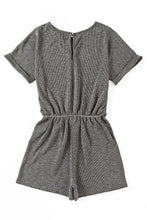 Load image into Gallery viewer, Gray Ribbed Elastic Waist Romper
