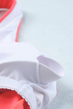 Load image into Gallery viewer, Pink Scalloped Criss Cross High Waist Bikini | Swimwear/High Waisted Swimsuit
