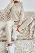 Load image into Gallery viewer, Skinny Pants Set | Apricot Knit Loose Long Sleeve Top Pants
