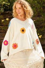 Load image into Gallery viewer, V-Neck Flower Patches Sweater
