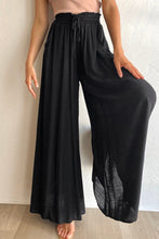 Load image into Gallery viewer, Black Drawstring Smocked High Waist Wide Leg Pants | Bottoms/Pants &amp; Culotte
