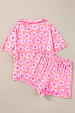 Load image into Gallery viewer, Pink Flower Print Short Sleeve Shirt Pajamas Set | Loungewear &amp; Sleepwear/Sleepwear
