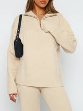 Load image into Gallery viewer, Quarter Zip Long Sleeve Top Pants Set
