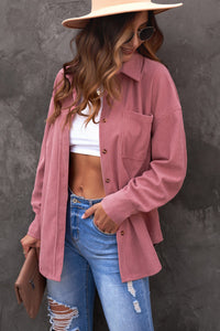 Pink Corduroy Button Pocket Shirt | Tops/Blouses & Shirts