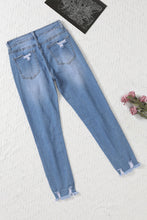 Load image into Gallery viewer, Light Blue Distressed Boyfriend Denim Pants
