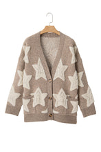 Load image into Gallery viewer, Khaki Star Pattern Winter Sweater with Pockets
