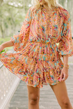 Load image into Gallery viewer, Multicolour Paisley Print Frilled Mini Dress | Dresses/Mini Dresses
