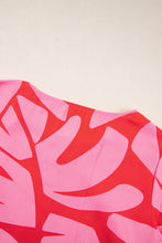 Load image into Gallery viewer, Strawberry Pink Abstract Printed Ruffled Top Wide Leg Pants Set
