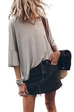 Load image into Gallery viewer, Gray Oversized Flowy Dropped Shoulder T-shirt
