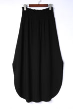 Load image into Gallery viewer, Black Smocked High Waist Maxi Skirt with Slit | Bottoms/Skirts &amp; Petticoat
